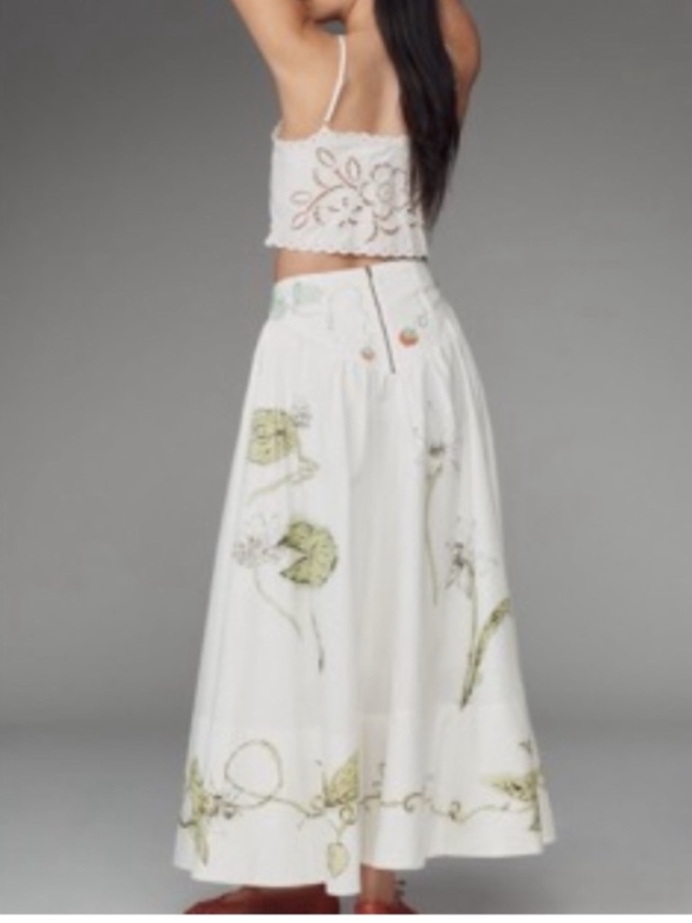 NWT Swan Gossip x Anthropologie Basque-Waist Artist Print Maxi Skirt size 6 - Picture 17 of 17